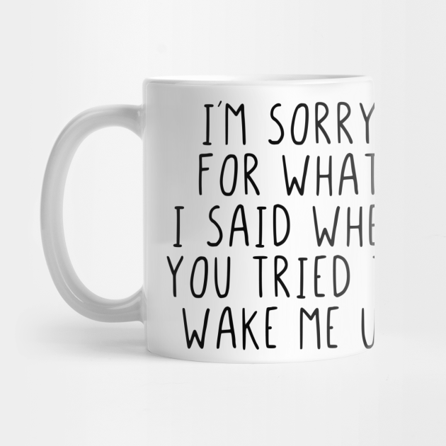 Im sorry what I said when you tried to wake me up Im Sorry What I